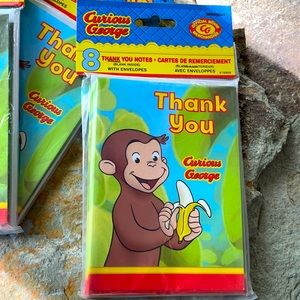4/$30 - CURIOUS GEORGE thank you cards